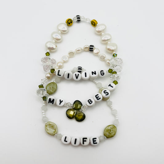 “Living my best life“ Bracelet Trio